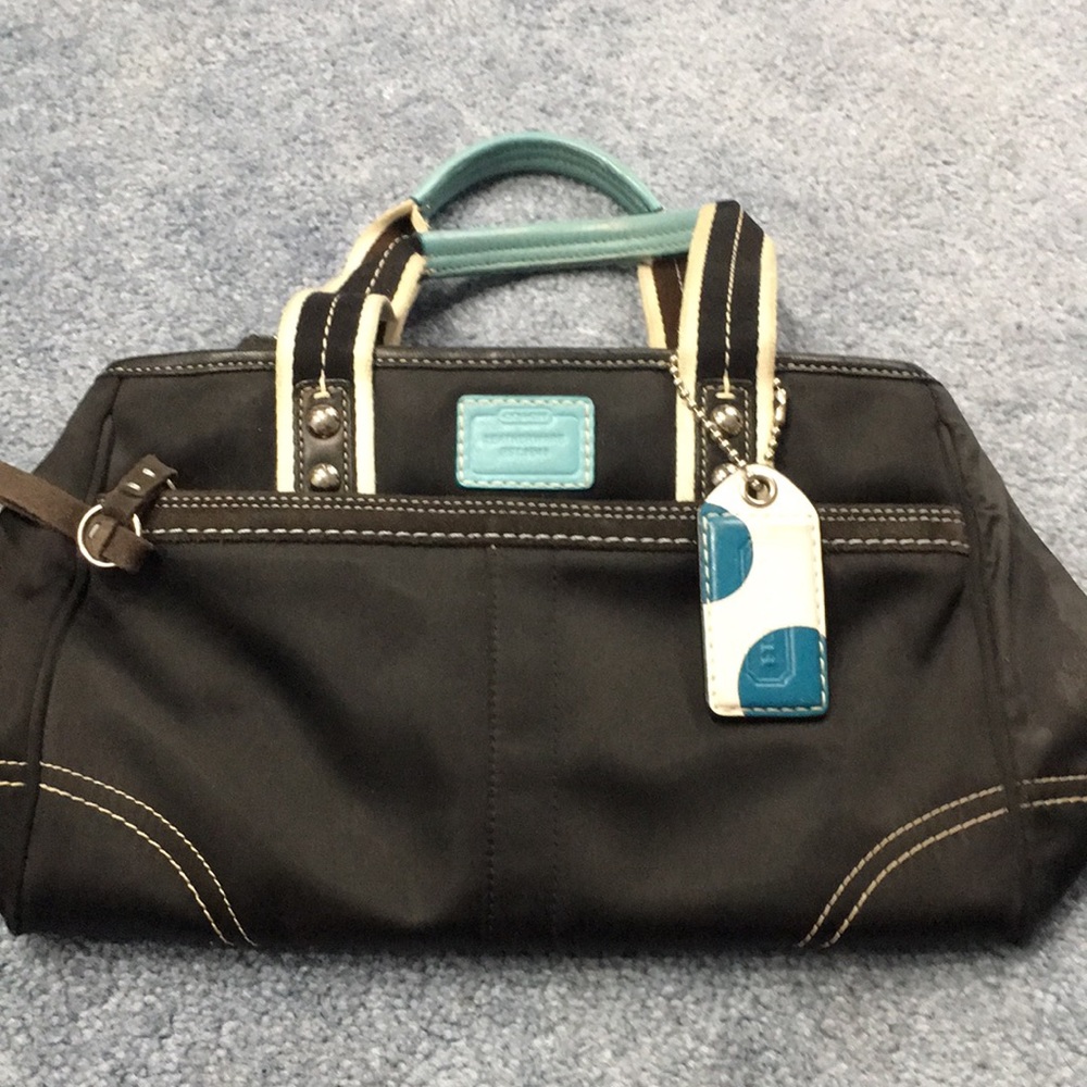 Coach Black Satin Small Satchel